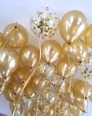 Gold 19Th Brthday Decorations and Balloon Pump Combo Gold Number Foil Balloon(16 Inches) and Confetti Latex Balloons Bouquet Real Gold Party Supplies Anniversary Decor, 3 image