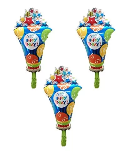 Happy Brthday Ice Cream Shape Small Foil Balloon for Decorations (Pack of 3), 3 image