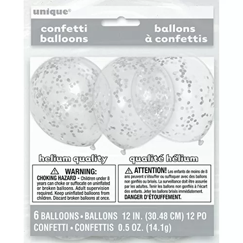 12" Confetti Balloons 6Ct, 6 image