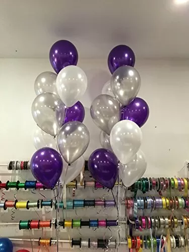 Foredecor 52 Hd Metallic Balloons (Silver Purple), 2 image