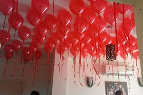 Number 5 Gold Foil Balloon and 50 Nos Red Color Latex Balloon and Happy Brthday Banner Combo, 2 image