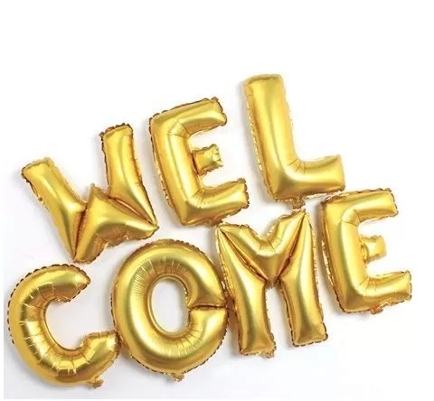 Welcome foil Letter Balloon 7 Alphabets, 3 image
