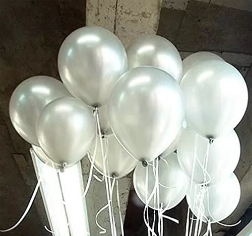 Number 18 Gold Foil Balloon and 50 Nos Silver Color Latex Balloon and Happy Brthday Banner Combo, 2 image