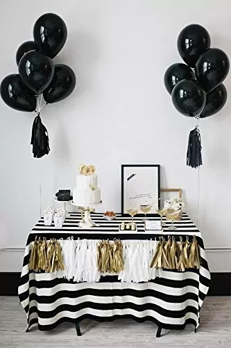 Number 67 Gold Foil Balloon and 50 Nos Black Color Latex Balloon Combo, 3 image