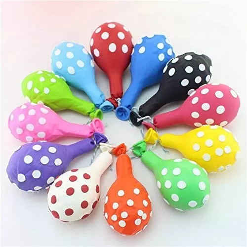 Just Flowers Brthday Party Multicolor Polka Dot Balloons - Pack of 50, 2 image