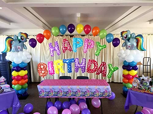 (16 Inch) Happy Brthday Letter Foil Balloon Brthday Party Supplies Happy Brthday Balloons for Party Decoration - Multicolour (Star), 2 image