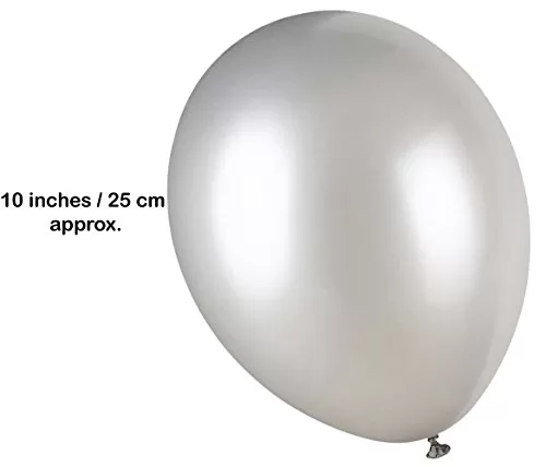 10 Inch Silver Metallic Balloons - (Pack Of 50), 2 image