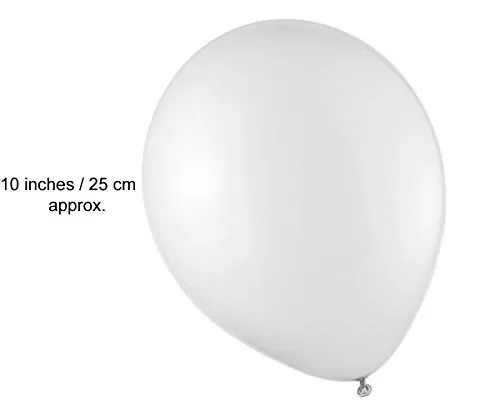 White Metallic Balloons for Brthday Decoration (10 Inch) - Pack Of 50, 3 image