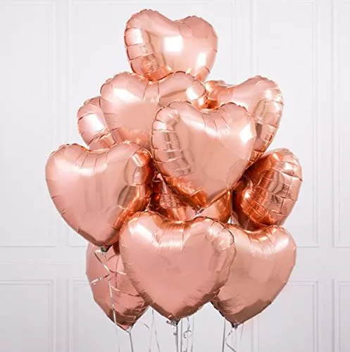 (Pack of 10) 18 Inch Rose Gold hert Shaped Balloons / hert Shape Balloons for Decoration - Rose Gold, 4 image