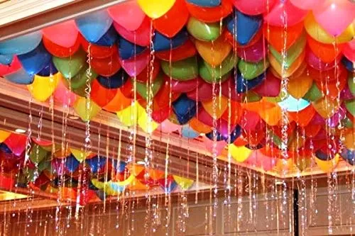 Number 14 Gold Foil Balloon and 50 Nos Multicolor Latex Balloon and Happy Brthday Banner Combo, 4 image