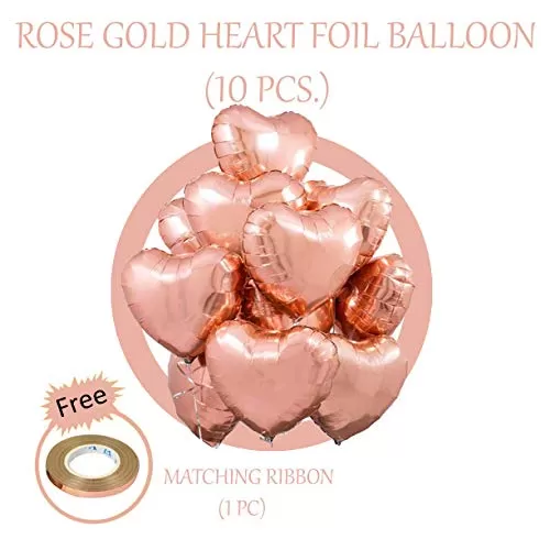 (Pack of 10) 18 Inch Rose Gold hert Shaped Balloons / hert Shape Balloons for Decoration - Rose Gold, 3 image