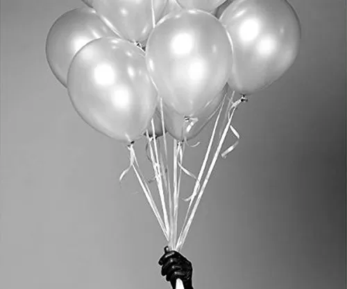 10 Inch Silver Metallic Balloons - (Pack Of 50), 4 image