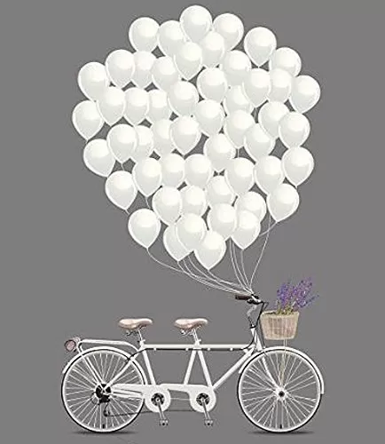 White Metallic Balloons for Brthday Decoration (10 Inch) - Pack Of 50, 5 image