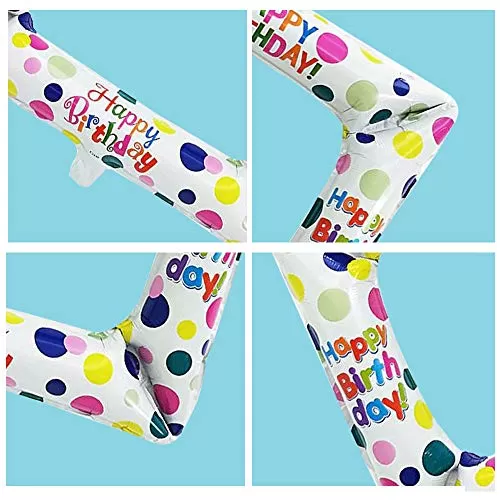 Photo Booth Props for Brthday Party Selfie Frame for Brthday Party Balloon Photo Frame Balloon for Brthday Decoration Happy Brthday Foil Balloons - White, 5 image