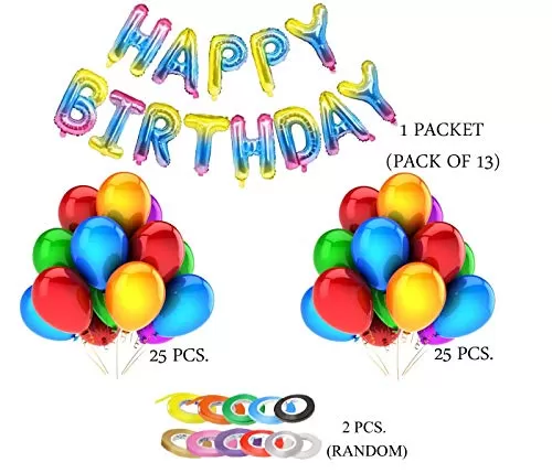 Happy Brthday Letter Foil Balloons Decoration, 3 image