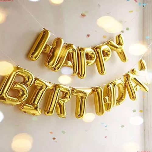 (16 Inch) Happy Brthday Letter Foil Balloon Brthday Party Supplies Happy Brthday Balloons for Party Decoration - Golden, 5 image