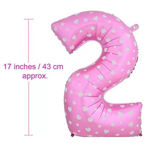 2 (Two) Number Foil Balloon For Brthday Party Decoration/ Engagement Anniversary Party Decoration 17" Inch - Pink, 4 image
