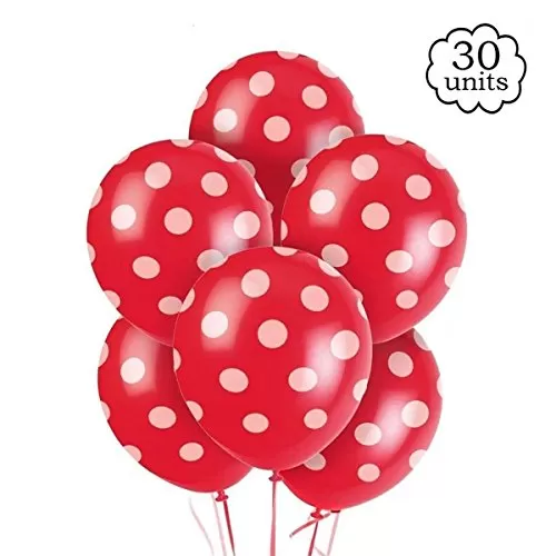 10 Inch (Pack of 50) Polka Dot Balloons for Brthday Decoration Decoration for Weddings Engagement Small Shower 1st Brthday Anniversary Party Theme Party Office Party - Red, 2 image