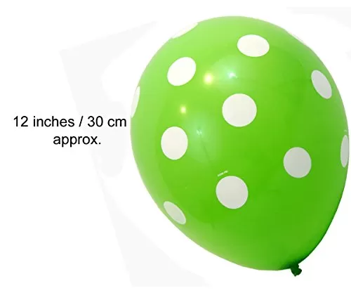 12 Inch (Pack of 30)Polka Dot Brthday Party Balloons - Green White dot, 2 image