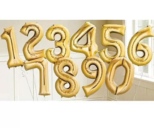 17" Inch Number 7 Foil Balloons KDs Party Supplies Theme Brthday Party Foil Balloons Brthday Balloons - Golden, 4 image