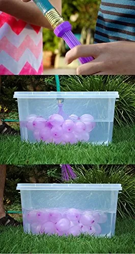 Pack of 3 (37 Ballons Each) 60 Seconds Fill & Automatic Tie Multi Colored Magic Bunch of Water Balloons No More Struggle or Hassle - Great Festival and Outdoor Water Sports Fun, 4 image