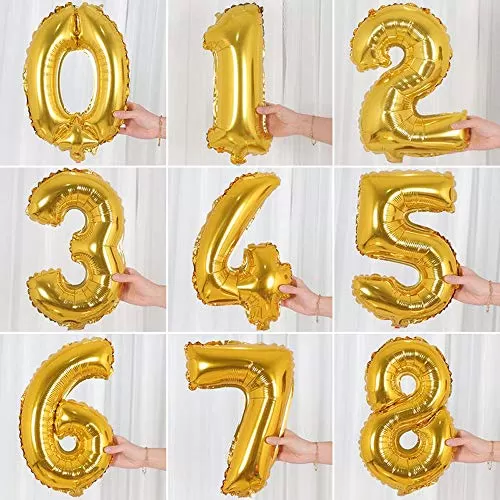 17" Inch Number 7 Foil Balloons KDs Party Supplies Theme Brthday Party Foil Balloons Brthday Balloons - Golden, 5 image
