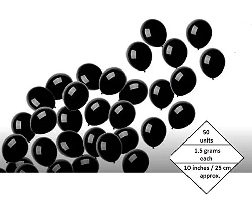 Metallic Balloons (Black_10 Inch_Pack Of 200), 2 image