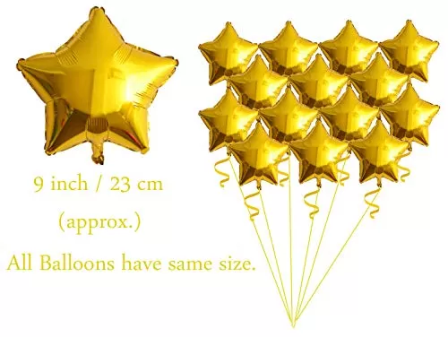 (Pack of 25) 9 Inch Star Shaped Balloons / Star Shape Balloons for Decoration - Golden, 2 image