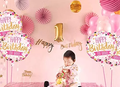(Pack of 9) 18 Inch Happy Brthday To You Round Foil Balloons / Happy Brthday Balloons For Decoration / Brthday Party Supply / Foil Balloon Happy Brthday / 1st Brthday Party Props / Happy Brthday foil Balloon / Balloons for Decoration - Multi, 6 image