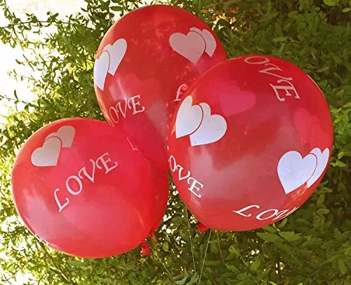 Love Balloons for Decoration hert Shape Balloons for Decoration Balloons for Decoration Valentines Day Decoration Items - Red, 6 image