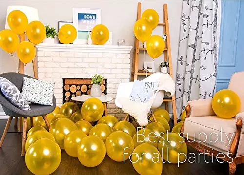 Metallic Balloons (Light Golden_10 Inch_Pack Of 50), 5 image