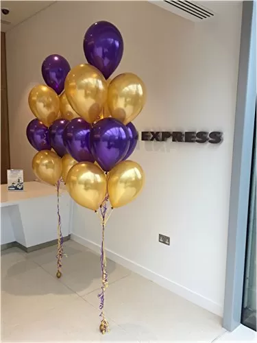 Metallic Balloons (Purple & Golden_10 Inch_Pack of 50), 2 image