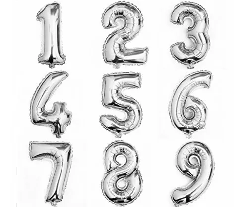 17-inch Number 1 Foil Balloon - Silver, 3 image
