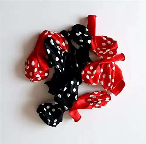 (Pack of 100) Black and Red Polka Dot Balloons- Pack of 100, 3 image