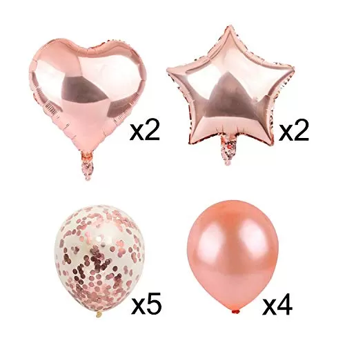 Balloons for Brthday Decoration Confitee Balloons Confetti Balloons for Brthday Party Confetti and Metallic Balloons for Brthday Decoration Items for Girls Rose Gold - Pack of 13, 2 image