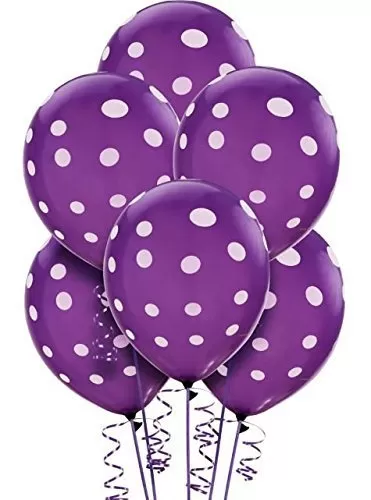 12 Inch (Pack of 30) Polka Dot Brthday Party Balloons - Purple, 3 image
