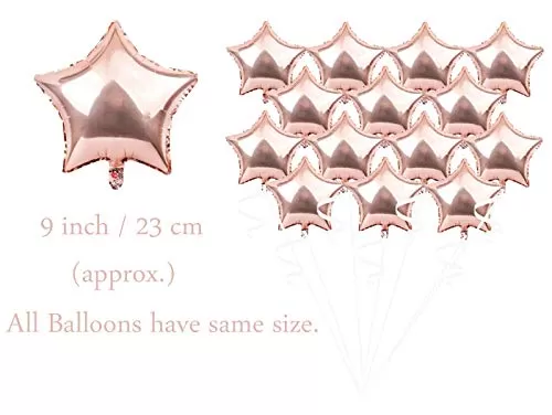 (Pack of 25) 9 Inch Star Shaped Balloons / Star Shape Balloons for Decoration - Rose Gold, 2 image