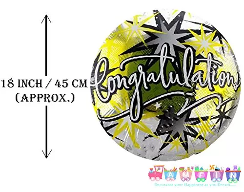 (Pack of 2) 17 Inch Happy Brthday Round Foil Balloons/Happy Brthday Balloons for Decoration/Brthday Theme Party Decorations (cogratulation), 2 image
