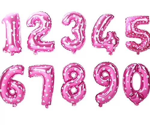 2 (Two) Number Foil Balloon For Brthday Party Decoration/ Engagement Anniversary Party Decoration 17" Inch - Pink, 2 image