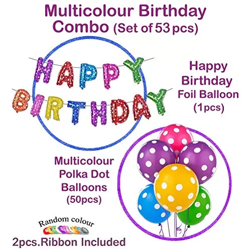 Happy Brthday Balloon letters Happy Brthday Foil Balloons Combo Balloons for Brthday Party Decoration Happy Brthday Balloon Letters Happy Brthday Foil Balloons Happy Brthday Foil Balloons Combo - Multi, 3 image
