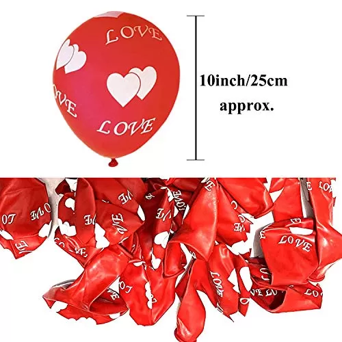 Love Balloons for Decoration hert Shape Balloons for Decoration Balloons for Decoration Valentines Day Decoration Items - Red, 2 image