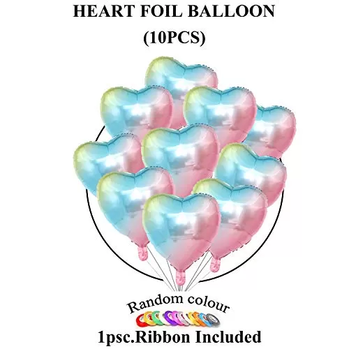 Foil Balloons for Brthday Decoration Balloon Decoration hert Shaped Balloon for Decoration Anniversary Small Shower Valentine - Pack of 10, 2 image