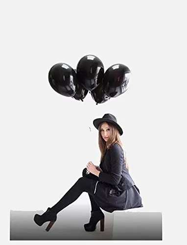 Metallic Balloons (Black_10 Inch_Pack Of 200), 5 image