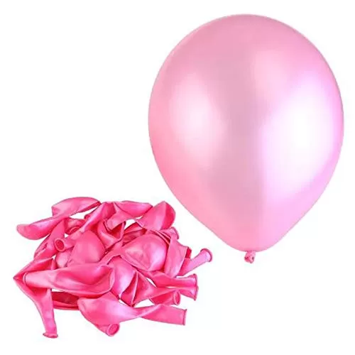 Crafts HD Metallic Balloons (Pink/White) 50pcs with 1 Handheld Balloon Pump, 6 image