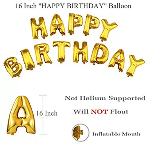 (Pack of 50) Happy Brthday Foil Balloon with Metallic & Foil Balloons / Happy Brthday Set / Brthday Decoration Items Combo, 2 image