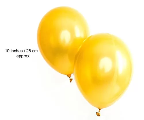 Metallic Balloons (Light Golden_10 Inch_Pack Of 50), 3 image