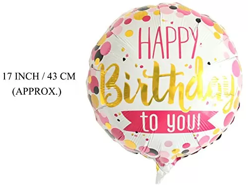 (Pack of 2) 17 Inch Happy Brthday Round Foil Balloons / Happy Brthday Balloons for Decoration / Brthday Theme Party Decoration, 2 image