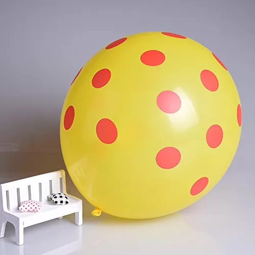 12 Inch (Pack of 30) Polka Dot Brthday Party Balloons - Yellow red dot, 2 image