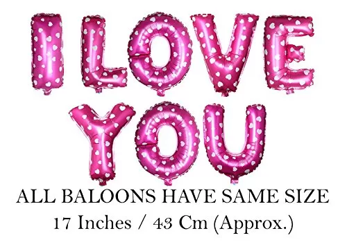 Alphabet Letter I Love You Foil Balloons (Pink_17 Inch), 2 image