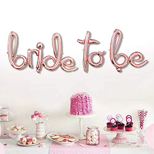 Bride to BE Foil Balloon Bride to be Props for Wedding Bride to Be Decorations Bride to Be Props for Bachelorette Party Bridal Shower Decor - Rosegold, 3 image
